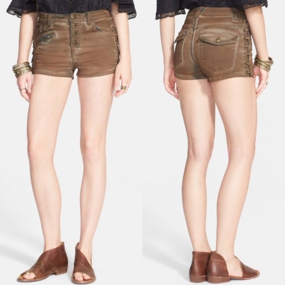 Free People Lone Ranger Coated Short-High Waisted